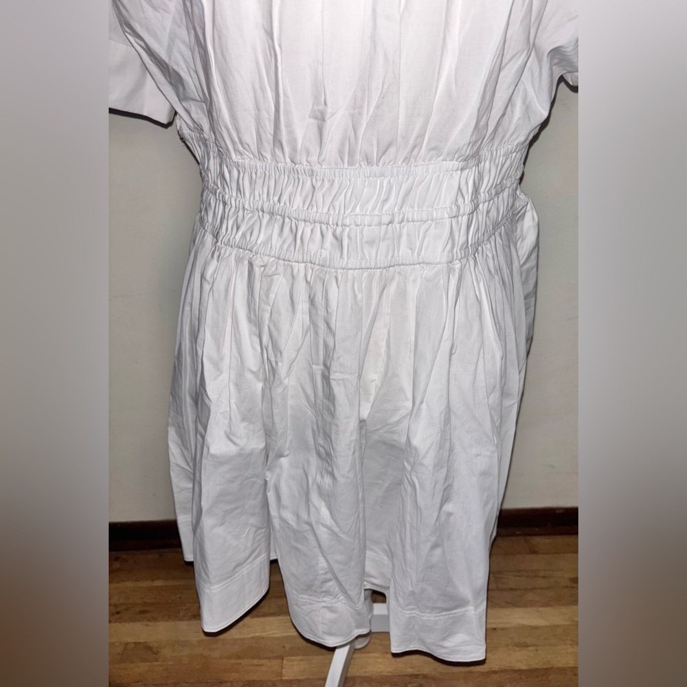 NWT J.Crew Elena mini shirtdress cotton poplin 14 White Smocked Preppy Casual - Picture 11 of 15